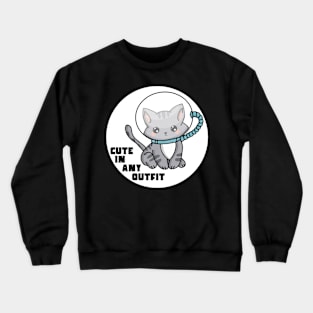 Cat in Space Loves Fashion Crewneck Sweatshirt